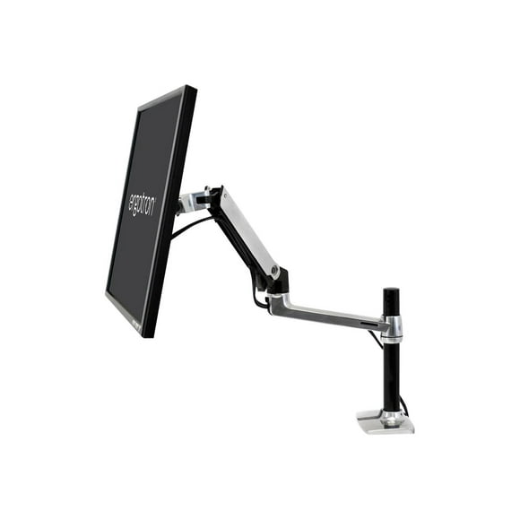 Ergotron LX - kit de Montage (Montage par Pince de Bureau, Bras d'Extension, base à Œillet, Bras de Moniteur, Grand Poteau) - pour Écran LCD - Aluminium Poli - Taille de l'Écran: jusqu'à 34"