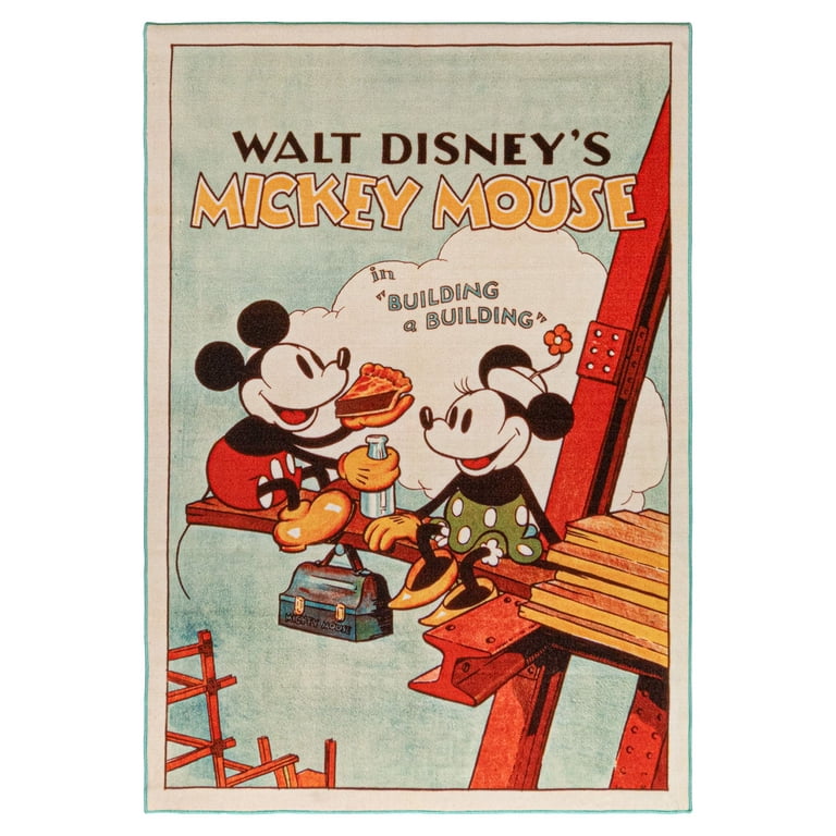 Disney Mickey Mouse Poster HD Digitally Printed Rug, 4'6