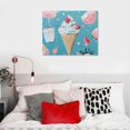 thumbnail image 5 of BCIIG Ice Cream Wall Decor Canvas Art Print for Home Office, Aesthetic Room Decor, Waterproof and Tear Resistant, Various Sizes 16x12in, 5 of 6