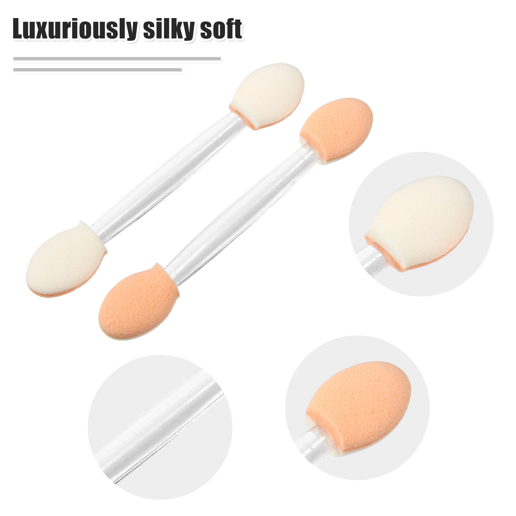 Unique Bargains 50 Pcs Dual Sided Eye Shadow Sponge Applicators with Container for Makeup