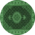 thumbnail image 1 of Ahgly Company Indoor Round Medallion Emerald Green Traditional Area Rugs, 7' Round, 1 of 4