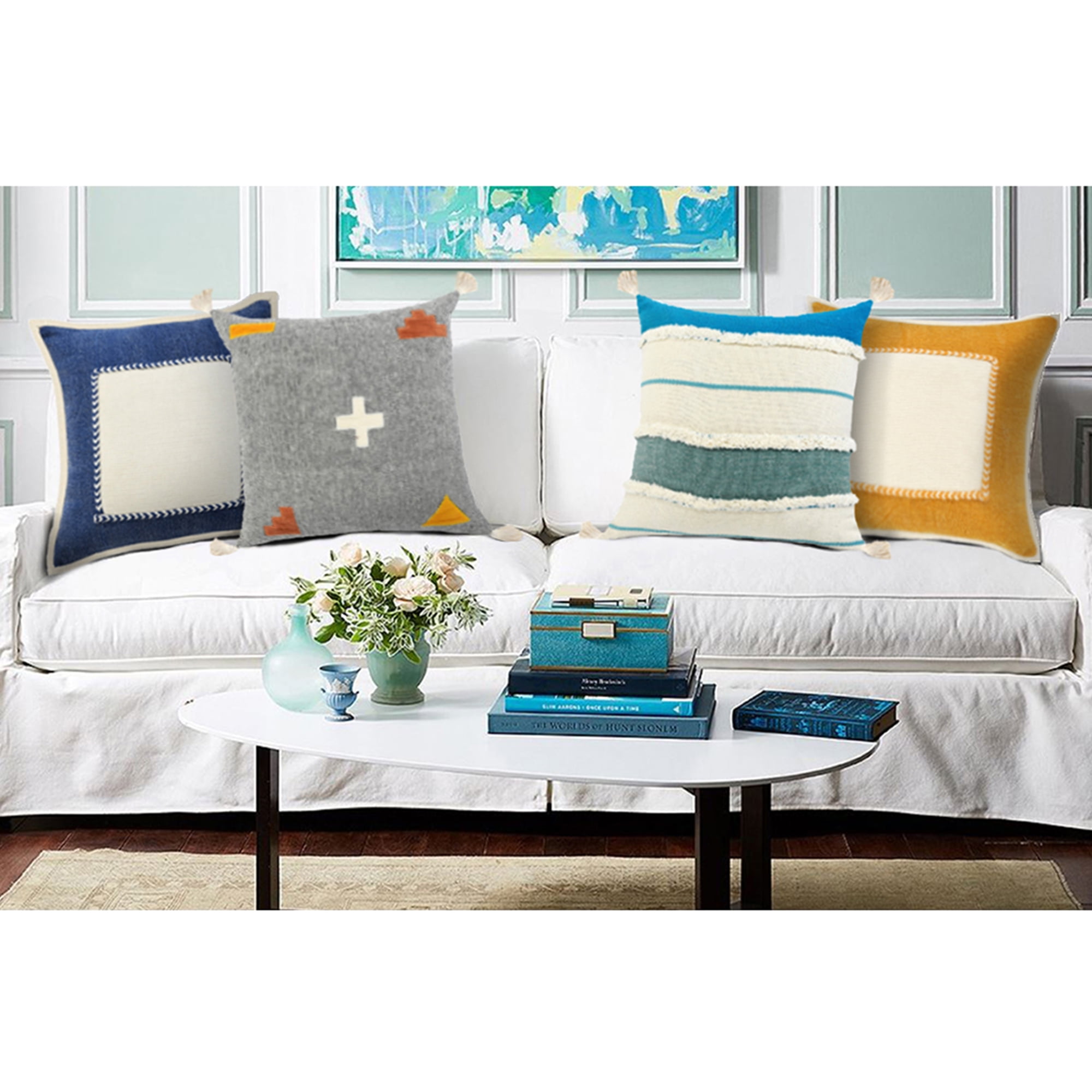 Ox Bay Zeal Throw Pillow, Gray / Black / White / Orange, 20" x 20", Count per Pack 1