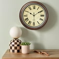 thumbnail image 2 of REGALWOVEN Silent Non Ticking Battery Operated Wall Clock for Home and Office Brown 12 Inch, 2 of 6