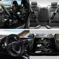 thumbnail image 2 of Jeiento Dragonfly Car Accessories Sets with Auto Seat Protector Steering Wheel Cover Seatbelt Pads Floral Trash Bin Rearview Mirror Cover Coasters Keychain Lipstick Holder Auto Decor 13pcs, 2 of 7