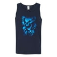 thumbnail image 2 of 3D Blue Skulls Trendy | Mens Fashion Graphic Tank Top, Navy, Small, 2 of 4