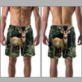 thumbnail image 3 of luoweisi Men's Beach Shorts Quick Dry Swim Trunks with Mesh Lining Jungle Elk L, 3 of 5