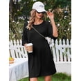 thumbnail image 4 of Ekouaer Plus Size Nightgowns for Women Bamboo Viscose Sleepshirts Short Sleeve Nightshirt Oversized Sleepwear Sleepdress, 4 of 6