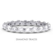Diamond Traces UD-EWB102-4712 18K White Gold Bar Setting 1.11 Carat Total Natural Diamonds Classic Eternity Ring