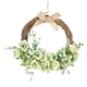 thumbnail image 2 of Guirnalda de ratán artificial de 33 cm (13 pulgadas) con forma de corona de flores para puerta de entrada, ideal para festivales de interior. Verde, 2 of 6