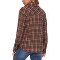 thumbnail image 6 of DondPO Jackets For Women Plaid Shirts For Women Long Sleeve Button Down Christmas Fall Jacket Plaid Shirts For Women Flannel Jacket Women Brown XL Clearance！, 6 of 6