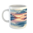 thumbnail image 2 of Ambesonne Lake Ceramic Coffee Mug, Pastel Sunset Serene Pier View, 11 oz, Peach Blush Ceil Blue, 2 of 4