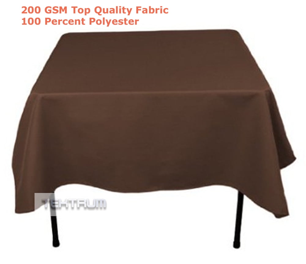 TEKTRUM 70 X 70 INCH 70"X70" SQUARE POLYESTER TABLECLOTH CHOCOLATE
