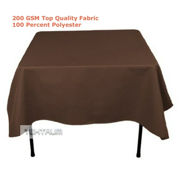 TEKTRUM 70 X 70 INCH 70"X70" SQUARE POLYESTER TABLECLOTH - CHOCOLATE ...