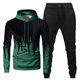 thumbnail image 1 of Mens Hooded Sports Tracksuit Unisex Two-Piece Running Outfits Long Sleeve Pullover Hoodies Sweatshirt+Sweatpants Set 2XL, 1 of 3