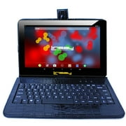 LINSAY 10.1" 1280x800 IPS 2GB RAM 32GB Storage Bluetooth Android 12 Tablet with Luxury keyboard Black Crocodile Style Leather Keyboard