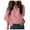 Pink, variant on CFLVAEK Baggy Chiffon Blouses for Women Casual V Neck Solid Color Tops Trendy 3/4 Sleeve Going Out T Shirts