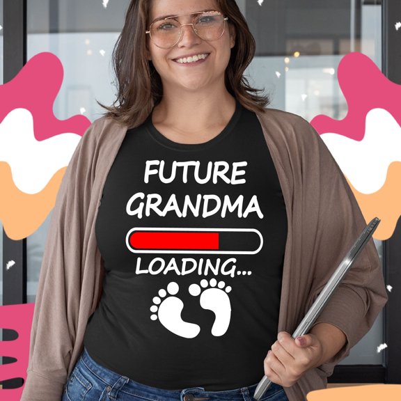 YUHAK Future Grandma Loading Shirt, Grandmother To Be Tee, Gift for Grandmother, Future Momy Shirt, Promoted To Mama T-Shirt, Future Grandparents
