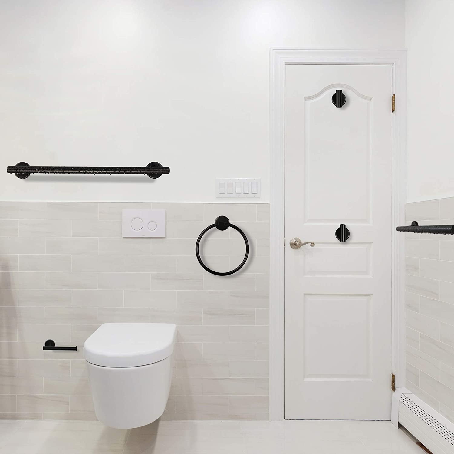 Private Jungle Bathroom Hardware Set, 6 Piece Stainless Steel Bathroom Towel Rack Set Wall Mount Private Jungle Bathroom Hardware Set, 6 Piece Stainless Steel Bathroom Towel Rack Set Wall Mount