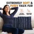 thumbnail image 4 of Cheer Collection Set of 2 Faux Fur Throw Pillows 16" x 16" - Blue, 4 of 5
