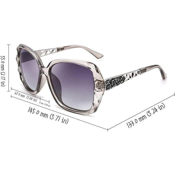 Polarized Women Square Sunglasses Sparkling Composite Shiny  display picture 3