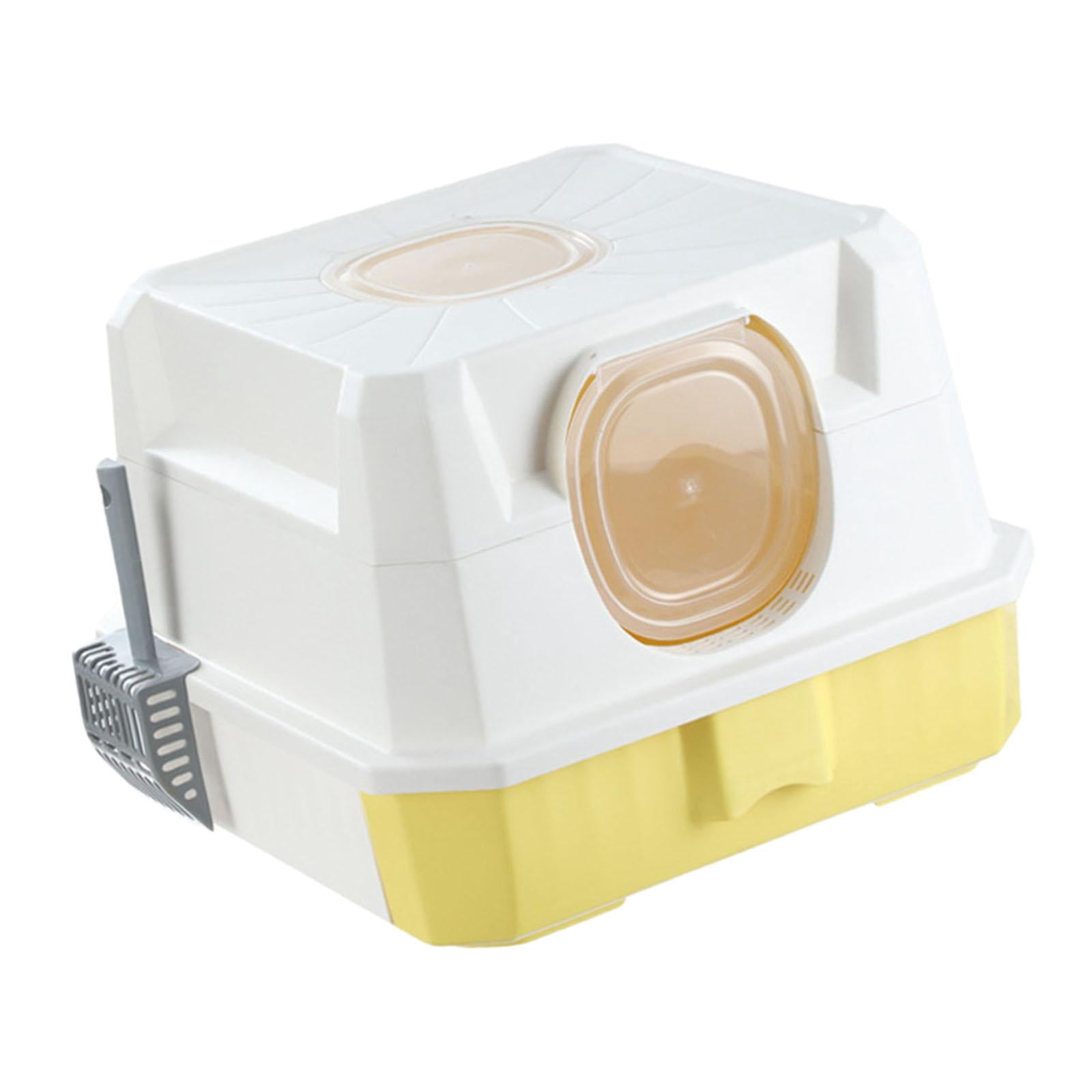 Bvdfgk Closed cat , removable cat toilet, prevent litter leakage, with , yellow