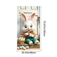 thumbnail image 3 of AZXY Easter Bunny Door Cover 35.43x70.87 Inch, Easter Bunny with Egg Basket Door Banner Backdrop, Spring Front Door Decorations for Outdoor Porch Farmhouse Easter Party Wall Home Decor, 3 of 7