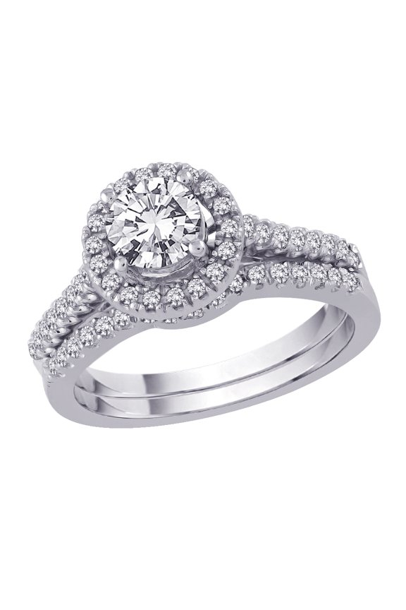 14K White Gold 1 ct. Diamond Engagement Set (G-H Color, SI2-I1 Clarity)