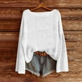 thumbnail image 2 of Dasayo Knit Women's Tops White Long Sleeve Cold Shoulder Sweaters Plus Size Fall Thin Shirts Sweatshirts for Women XL, 2 of 6
