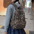 thumbnail image 5 of HUISZJ Leopard Print Laptop Backpack, Retro Casual Backpack, Fuzzy Aesthetic Backpack for Work Travel Outdoor (Coffee), 5 of 10