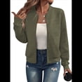 thumbnail image 1 of Chaqueta Informal de Mujer con Cuello Alto y Cremallera, Ideal para Otoño. Conjuntos con Bolsillos. Verde L, 1 of 9