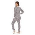thumbnail image 3 of VOIANLIMO Femmes Print Pyjama une Pièce Col Rond Vêtements de Maison Manches Longues, 3 of 8