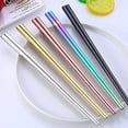 thumbnail image 5 of Stainless Steel Chopsticks - 5 Pairs Multicolor Reusable Dishwasher Safe Metal Chopstick - Lightweight Non-Slip 304 Stainless Steel Chop Sticks - Easy to Use and Clean (No Color Fading), 5 of 8