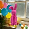 thumbnail image 6 of YingYouFu Easter Decorations Flocked Bunnies Figurine with Bow tie Flocking Rabbit Tabletop Ornament for Easter Centerpieces for Spring Table Decor, Party Supplies Home Party Office(Bright Colors), 6 of 6
