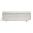 thumbnail image 2 of SAFAVIEH Couture Jaymie Solid Linen Modern Bench with Storage, Taupe/Black, 2 of 14