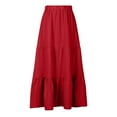 thumbnail image 5 of Abomasnow Women’s Summer Boho Flowy Swing Tiered A-Line Maxi Skirt 2025 Fashion Elastic Waist Pleated Vacation Beach Long Dress, 5 of 5