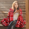 thumbnail image 4 of Solaris Clearance Plaid Fleece Throw Blanket for Couch Ultra Soft Lightweight Flannel Blanket,Gift for International Women's Day, 50" x 60",Plaid Red, 4 of 8