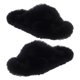thumbnail image 1 of Zapatillas Calientes Zapatillas de felpa acogedoras con punta abierta para mujer, suministros para el hogar de espuma viscoelástica (negro 40), 1 of 9