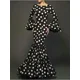 thumbnail image 4 of Vestido de noche elegante para mujer, Mangas de trompeta, decoración de lunares, dobladillo con volantes en cascada, cola de pez Sexy, 4 of 5