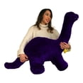 thumbnail image 3 of American Made Giant Stuffed Purple Dinosaur Soft Plush Brontosaurus 48 inches wide 30 inches tall Made in the USA, 3 of 7