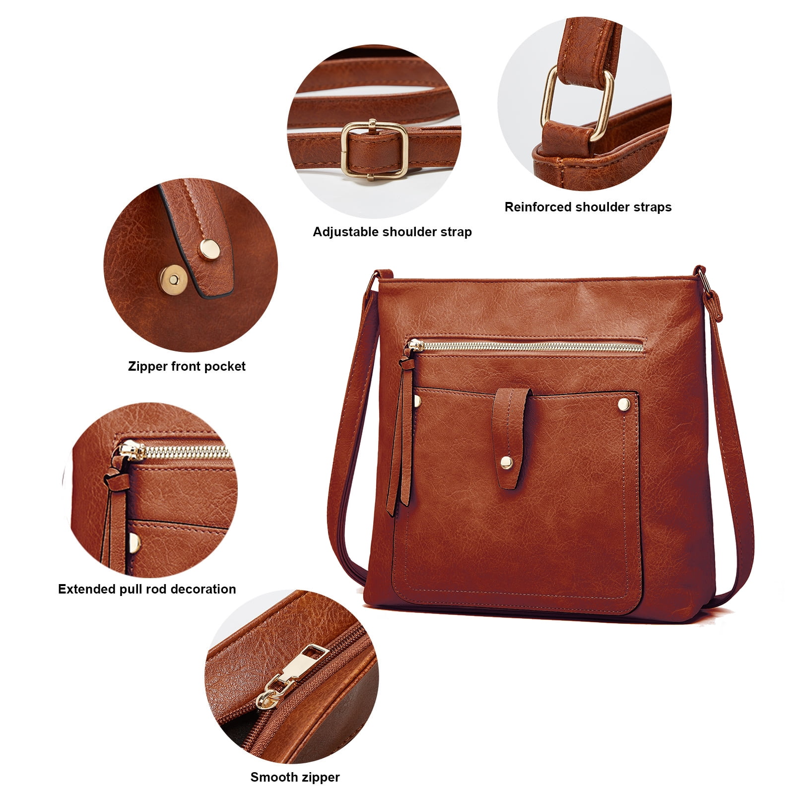 GAEKEAO Hobo Bags for Women Large Leather Purses and Handbags Crossbody Tote Shoulder Bag with Side Pockets Adjustable Strap