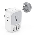 thumbnail image 1 of Adaptador de enchufe TESSAN de EE. UU. a India tipo D con 4 tomas de corriente alterna y 3 USB, 1 of 5