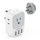 thumbnail image 1 of Adaptador de enchufe TESSAN de EE. UU. a India tipo D con 4 tomas de corriente alterna y 3 USB, 1 of 5