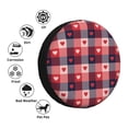 thumbnail image 4 of Wukai Heart Plaid Print Spare Tire Cover for RV Trailer,Waterproof PVC Faux Leather Wheel Cover Fit for Truck,Trailer,RV,SUV,Camper and Most Vehicle-17 inch, 4 of 6