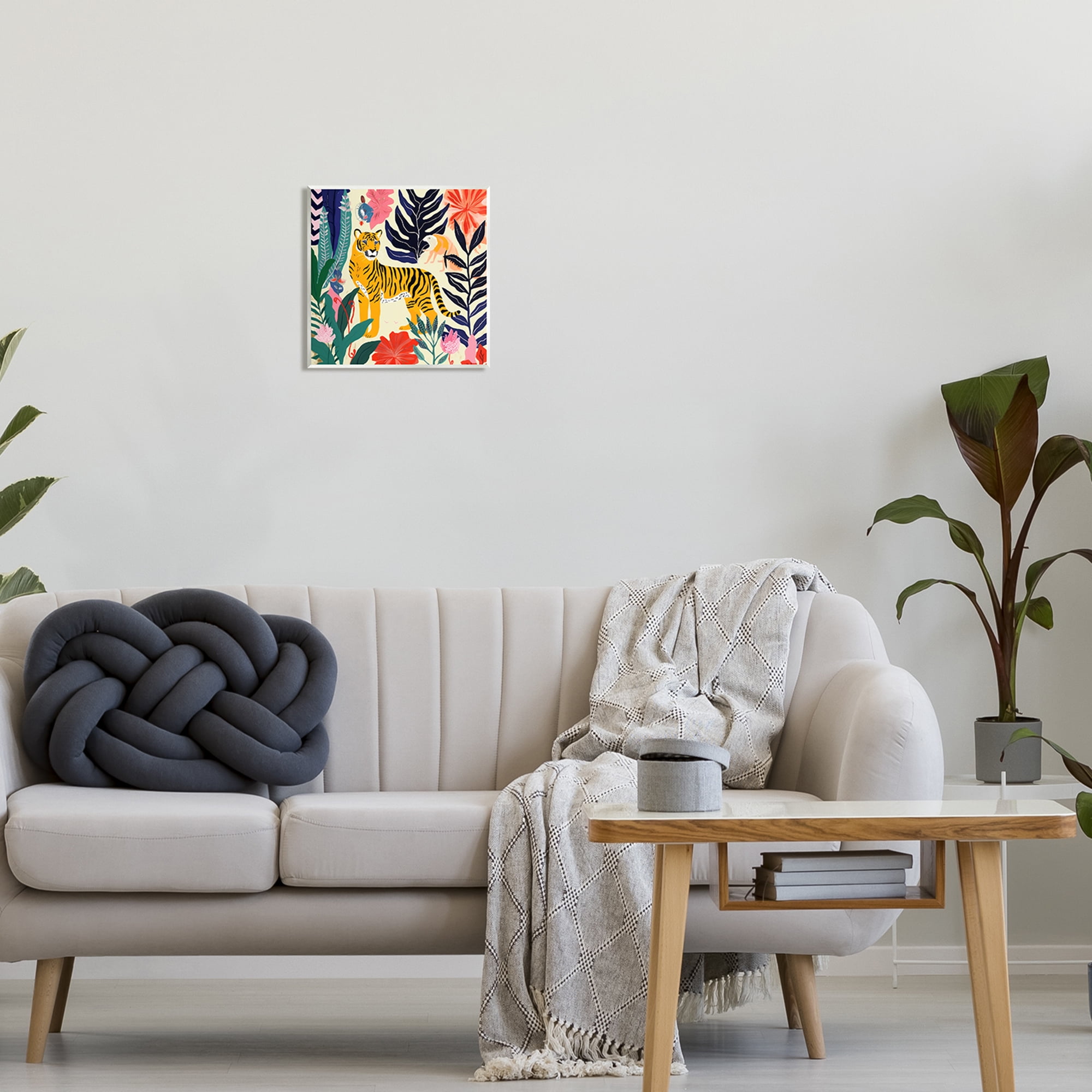 Stupell Industries Tiger & Abstract Creatures Animals & Insects Painting Unframed Art Print Wall Art, 12 x 12
