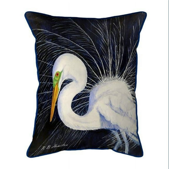 Betsy Drake ZP1155 20 x 24 in. Breeding Egret Zippered Pillow, Extra Large