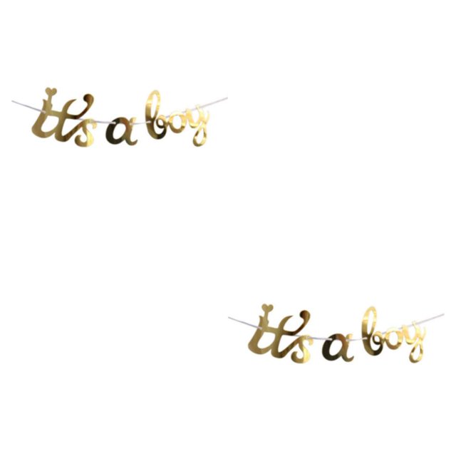 ZheElen Easy To Apply And Eco-friendly Baby Shower Banner With Good Demonstrating Effect Paper Economic Wide Application Gold 16.4ft 2Set