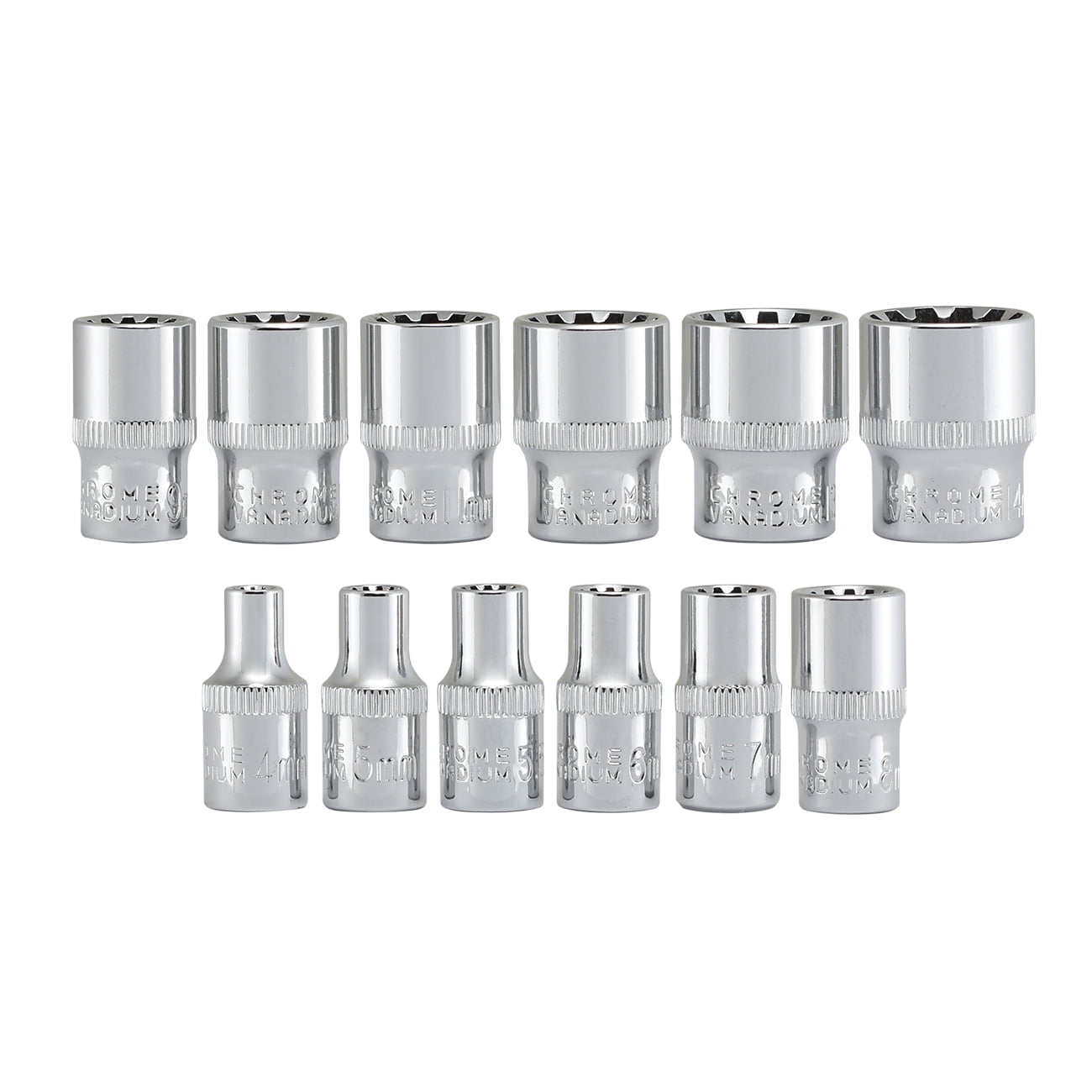Neiko 12-Piece 1/4-Inch Drive Octa-Metric Spline Socket Set