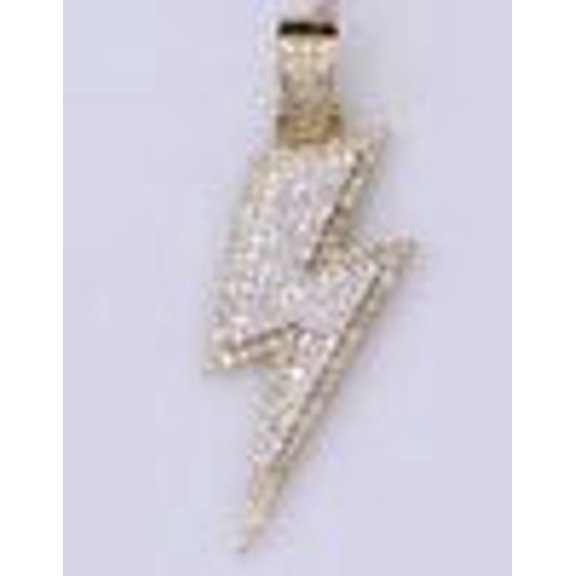 2.20 Ct Lab Created Diamond Men's Lightning Bolt Pendant 14k Yellow Gold Plated