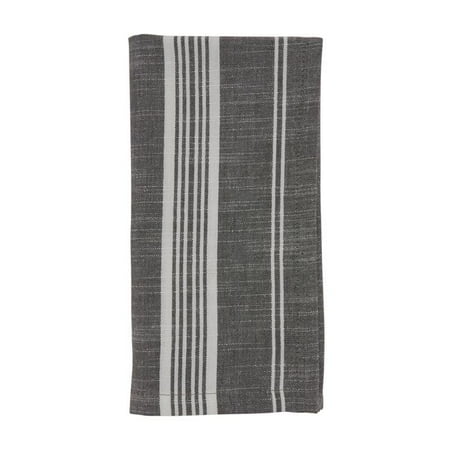 

SARO 20 in. Square Striped Design Cotton Table Napkins Grey - Set of 4