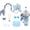 Blue, variant on Stanley Cup Accessories set for 40oz & 30oz Tumbler including Water Bottle Handle Strap、Bow Keychain、Cup Ring、Bling Silicone Boots、butterfly Straw Topper、Charm Accessories for Stanley (Black)